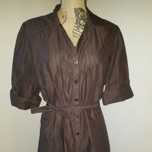 Brown button up blouse